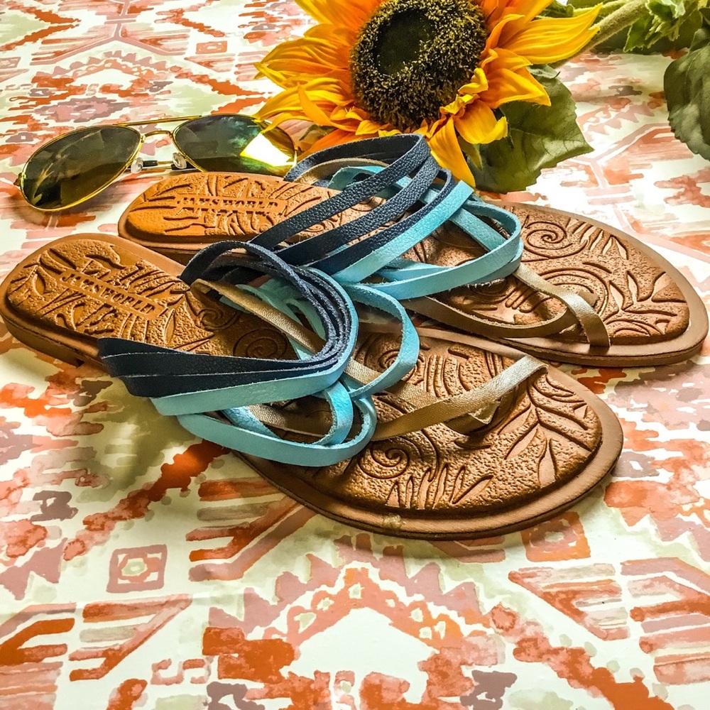 Jams World Women’s 8 Blue Slip On Sandals Boho